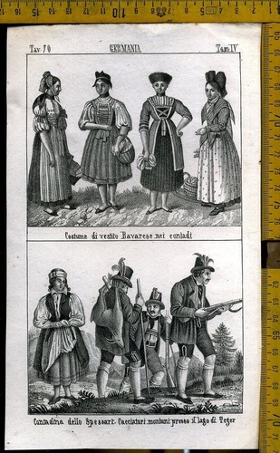 Incisione costumi germania - incisione,